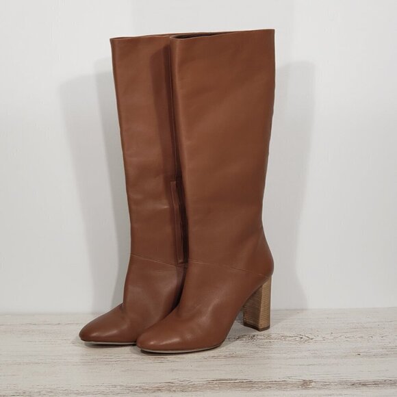 Cole Haan  Camel Brown Leather Heeled Knee Boots  Women's Size 10.5B - Picture 3 of 10